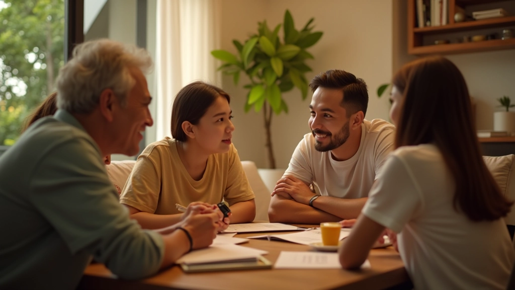 Family members supporting each other in personal growth journey